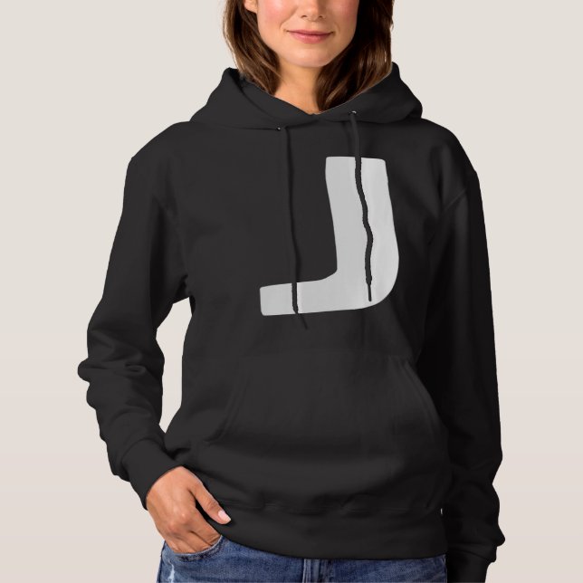 Letter J big and bold white T Shirt (Framsida)