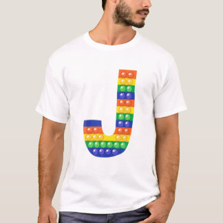 Letter J Capital Alphabet Fidget Pop It Funny Matc T Shirt