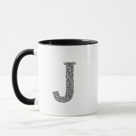 Letter J Initial Mug – Simple Modern Style Mugg