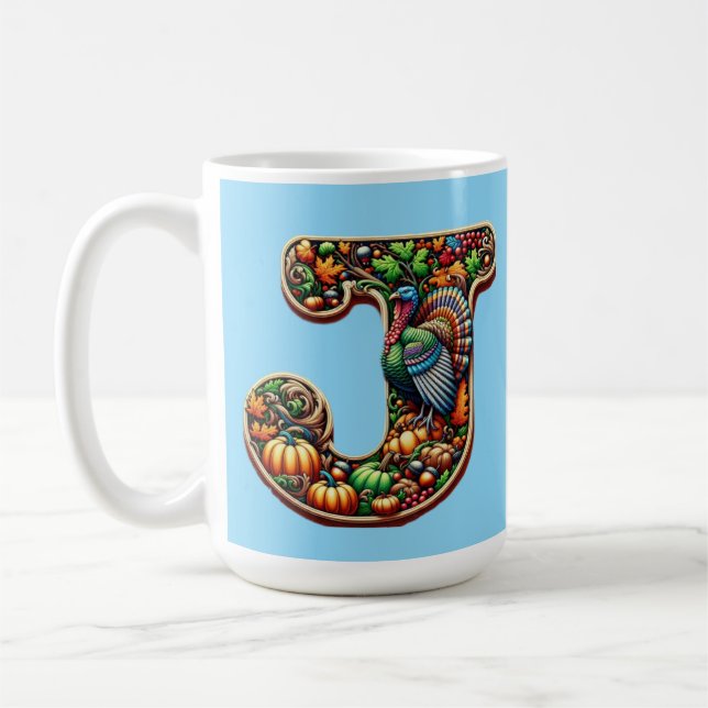 Letter J Thanksgiving style gift  Kaffemugg (Vänster)