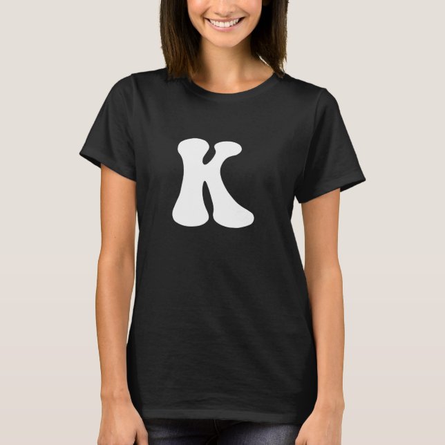 Letter K Capital Alphabet Team Groups Costume Matc T Shirt (Framsida)