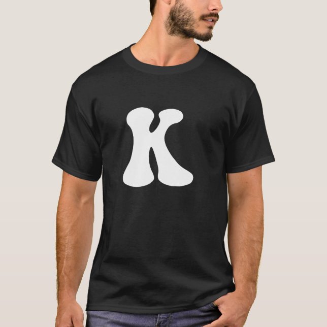 Letter K Capital Alphabet Team Groups Costume Matc T Shirt (Framsida)