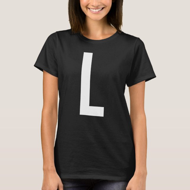 LETTER L ALPHABET MONOGRAM INITIAL T SHIRT (Framsida)