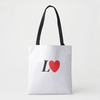 Letter L Heart - Valentine Initial Love Design Tygkasse