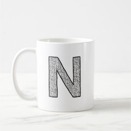 Letter N Initial Coffee Mug – Minimal Modern Style Kaffemugg