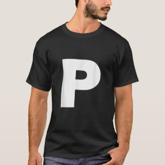 Letter P Capital Alphabet Monogram Initial T Shirt