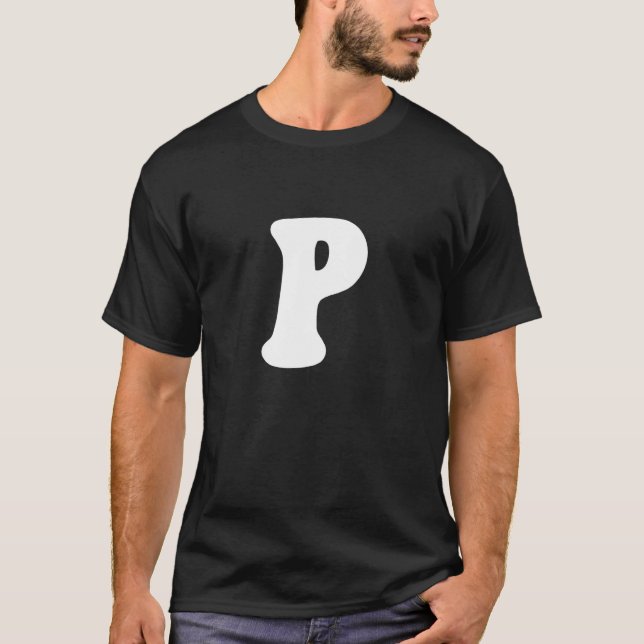Letter P Capital Alphabet Team Groups Costume Matc T Shirt (Framsida)