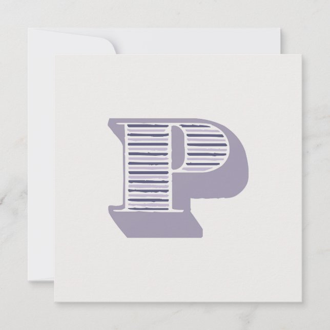 Letter "P" Monogram Inbjudningar (Framsida)