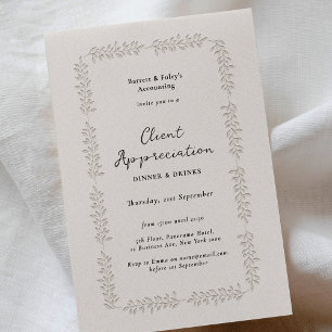 Letter-press Effect Client Apprecition Business Inbjudningar