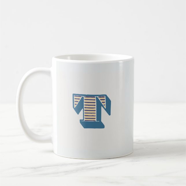 Letter "T" Monogram Kaffemugg (Vänster)