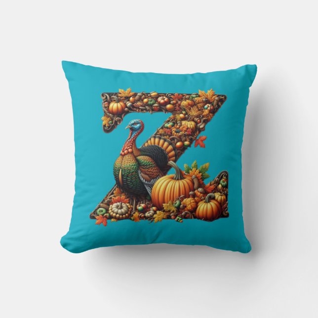 Letter Thanksgiving turkey style  Kudde (Framsida)