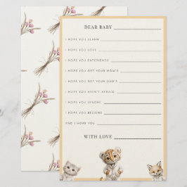 Letter to Baby Whimsical Pajama Animals Brevpapper