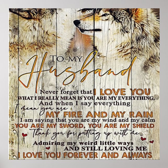 Letter To My Husband , Lovely Quotes Gift Poster (Framsidan)