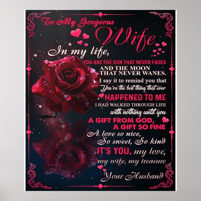 Letter To My Wife Gift, Couple Love Wedding Gift Poster (Framsidan)