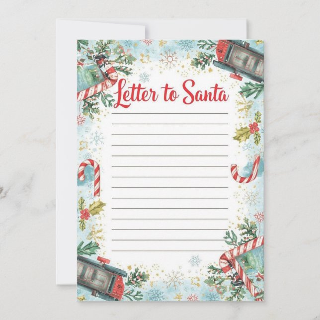 Letter to Santa Template for Boys | North Pole Inbjudningar (Framsida)