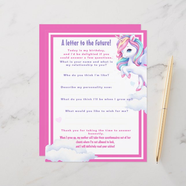 "Letter to the Future" game for a magical birthdау (Fram/Back In Situ)