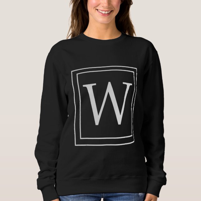 Letter W Monogram English Alphabet W Initial Gray T Shirt (Framsida)