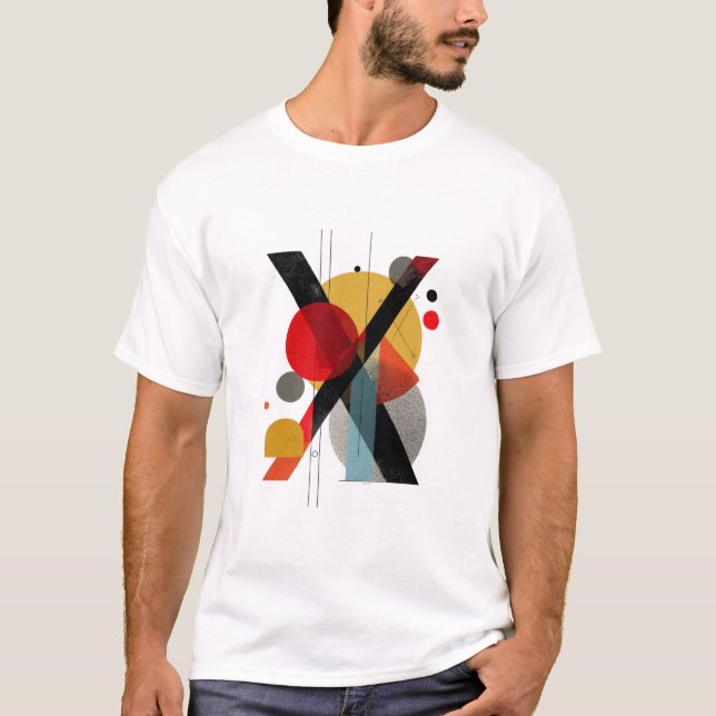 Letter X – Swiss-Modern Geometric Monogram  T Shirt (Framsida)