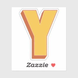 Letter Y Monogram, Bold 3D Type Font Initial  Klistermärken