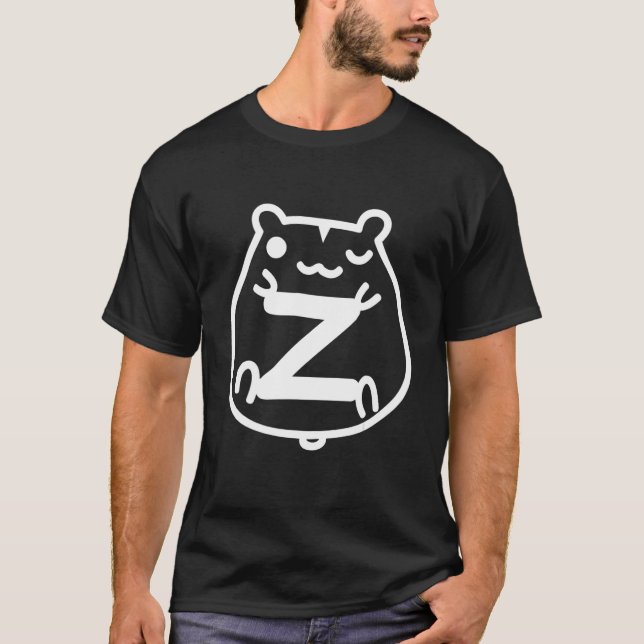 Letter Z Hamster Name Monogram T Shirt (Framsida)