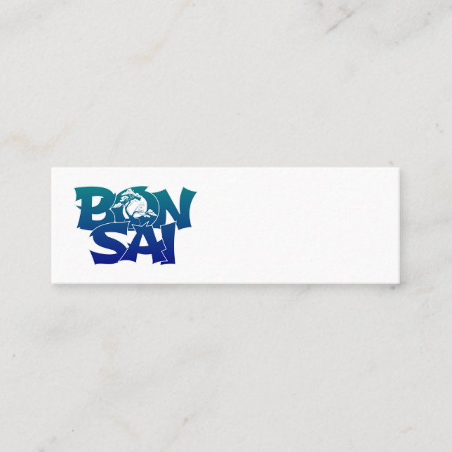 Lettera "BONSAI" med bonsai träd Mini Business Mini Visitkort (Framsida)