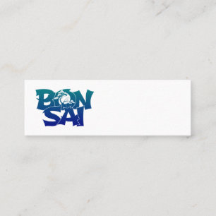 Lettera "BONSAI" med bonsai träd Mini Business Visitkort