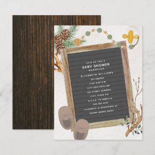 Letterboard Antler Woodland Boy Shower Inbjudningar