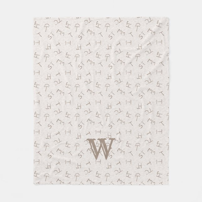 Lettered Cattle Brand Tan Fleecefilt (Framsidan)