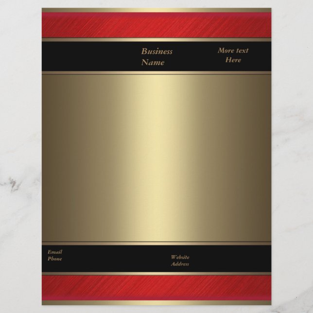 Letterhead Business Red Metall Bronze Guld Brevhuvud (Framsida)