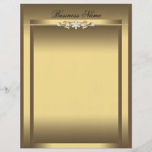 Letterhead Elegant Beige Guld Brevhuvud (Framsida)