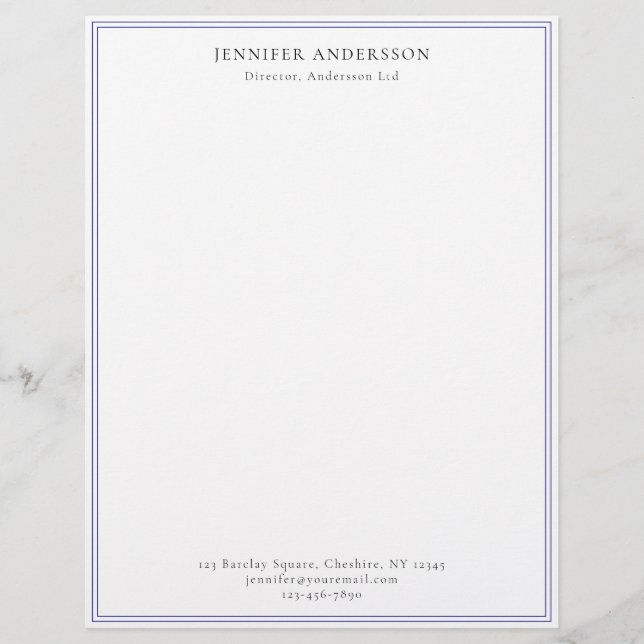 Letterhead för den minimalistiska Professionellen Brevhuvud (Framsida)
