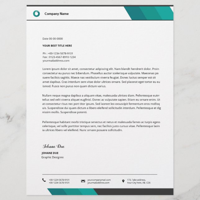Letterhead-mall Brevhuvud (Framsida)