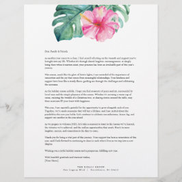 Letterhead-mall för Blommigt för akut Tropiskt bru Brevhuvud