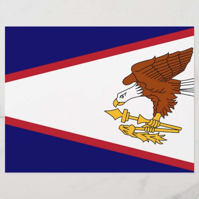 Letterhead med amerikanska Samoas Flagga (Framsida)