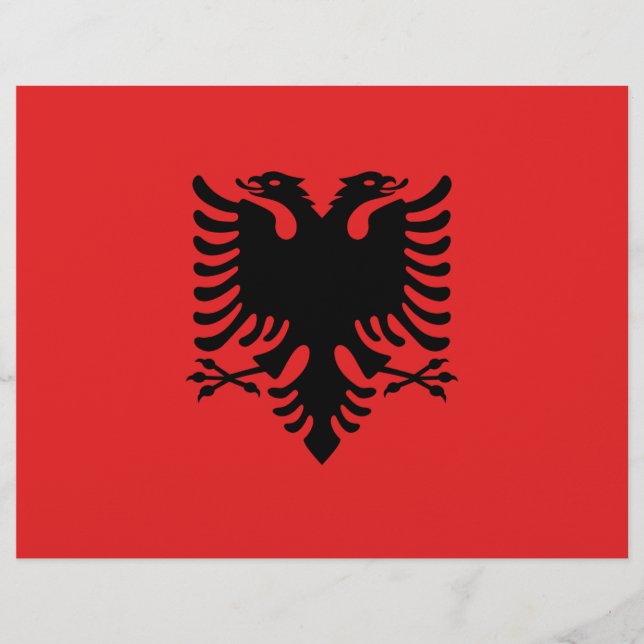 Letterhead med Flagga av Albanien (Framsida)