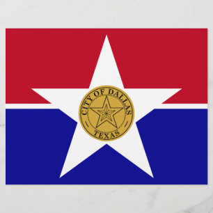 Letterhead med Flagga av Dallas, USA