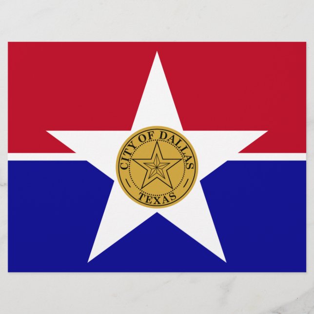 Letterhead med Flagga av Dallas, USA (Framsida)