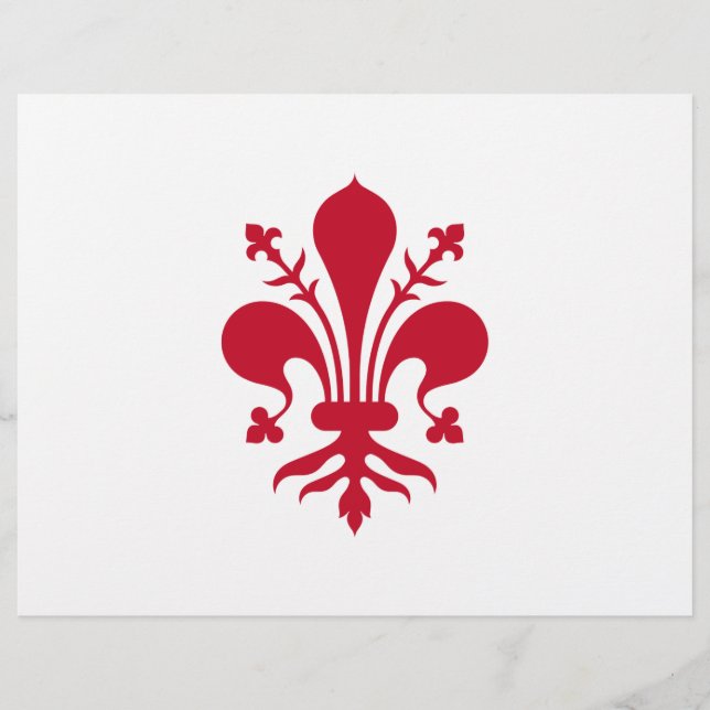 Letterhead med Flagga av Florens, Toskana Brevhuvud (Framsida)