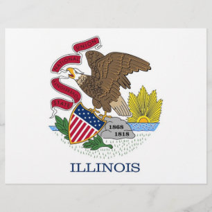 Letterhead med Flagga av Illinois, USA