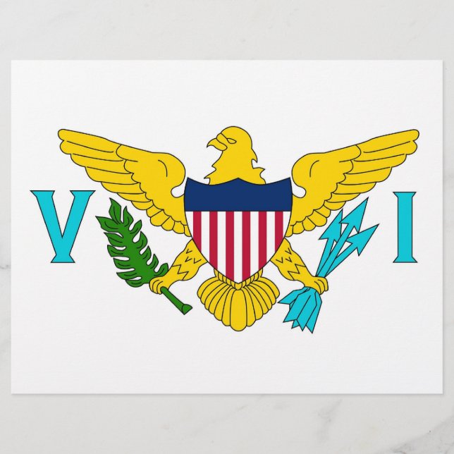 Letterhead med Flagga av Jungfruöarna, Förenta sta (Framsida)
