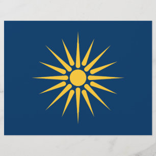 Letterhead med Flagga av Makedonien, Grekland Brevhuvud