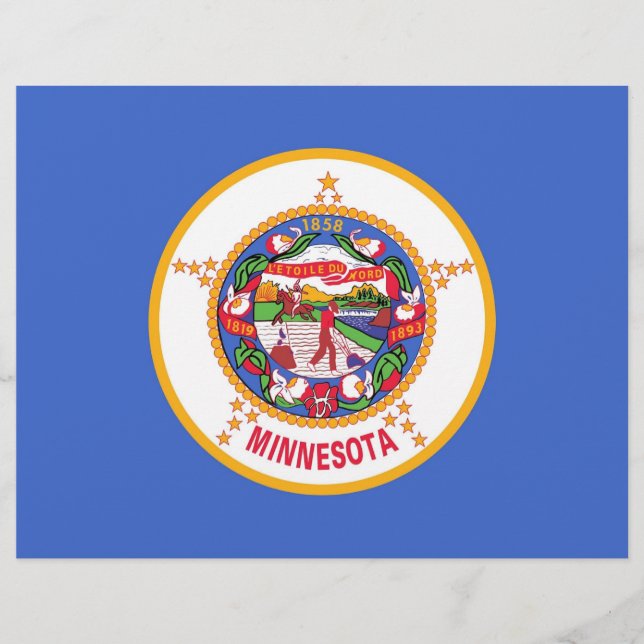 Letterhead med Flagga av Minnesota, Förenta stater (Framsida)