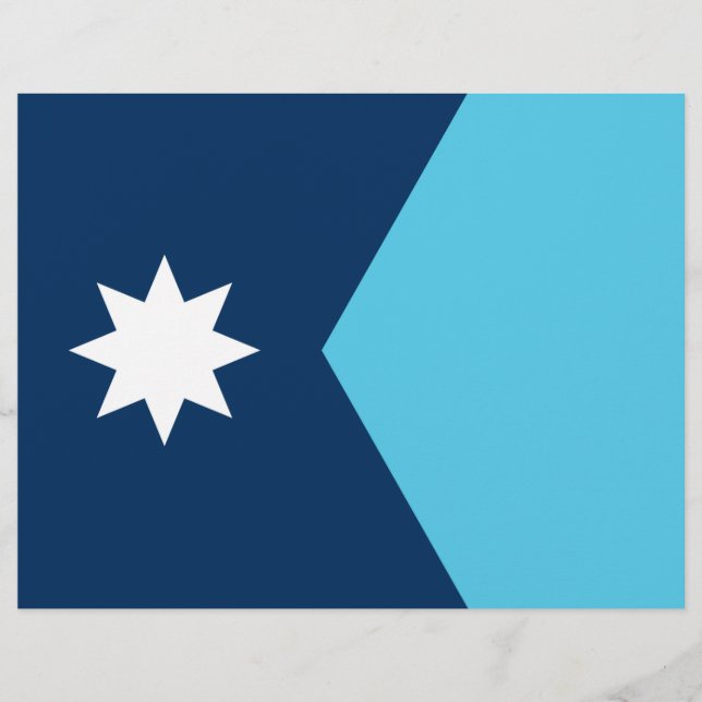 Letterhead med Flagga av Minnesota, Förenta stater Brevhuvud (Framsida)