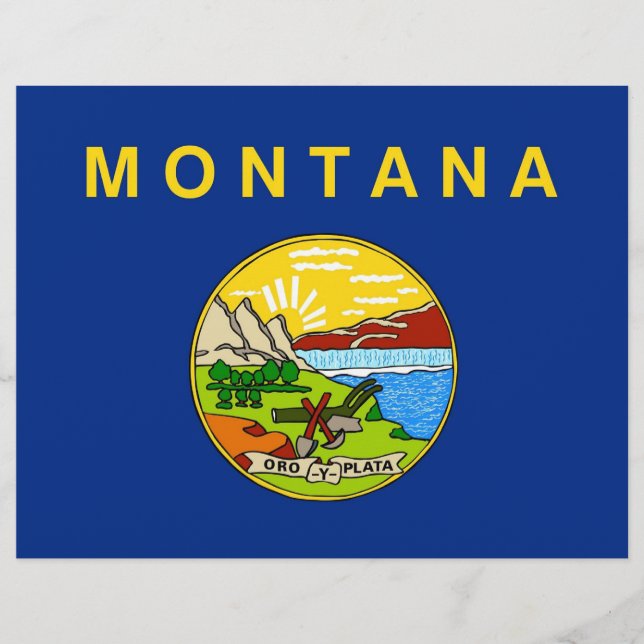 Letterhead med Flagga av Montana, USA (Framsida)