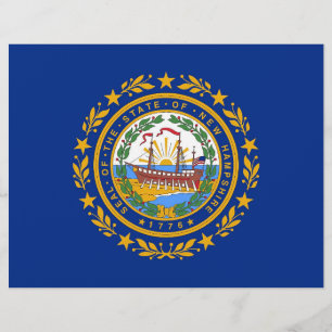 Letterhead med Flagga av New Hampshire, USA