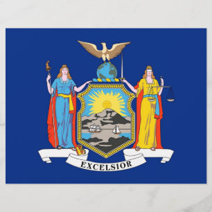 Letterhead med Flagga av New York, USA