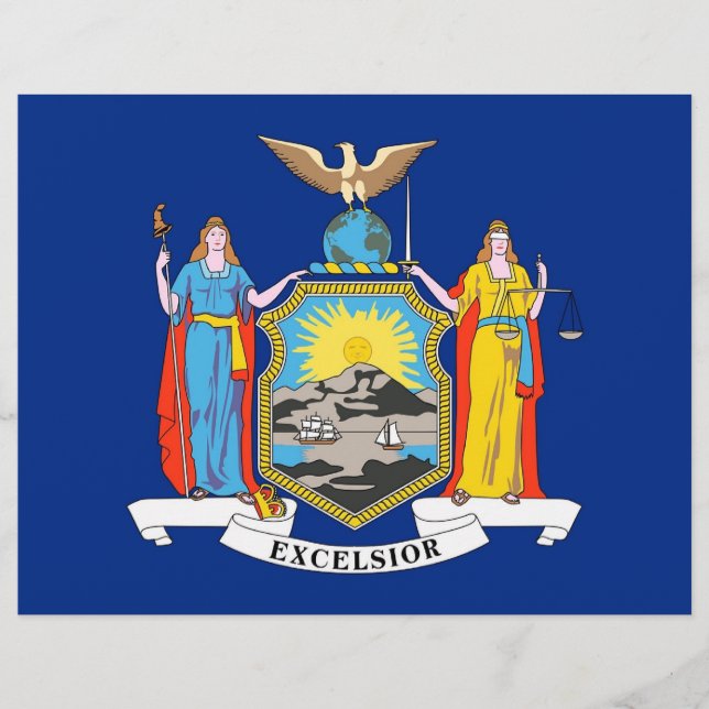 Letterhead med Flagga av New York, USA (Framsida)