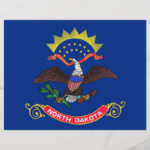 Letterhead med Flagga av North Dakota, Förenta sta
