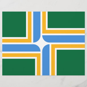 Letterhead med Flagga av Portland, Oregon