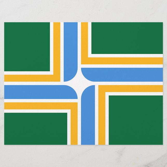 Letterhead med Flagga av Portland, Oregon (Framsida)